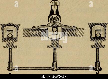 Laborübungen zur Begleitung der ersten Prinzipien der Physik von Carhart und Chute. Abb. I. Plattformbilanz. Die Konstruktion der Auslösewaage ist in Abb. dargestellt. 1 und 2auf dieser und der folgenden Seite. Dieses praktische Gerät zum Wiegen wird zu oft in der physischen Laborarbeit und den damit erzielten schlechten Ergebnissen missbraucht. Mit der Beachtung, wie immer, einiger einfacher Vorsichtsmaßnahmen, kann mit diesem Gerät schnell und präzise gewichtungsgescannt werden. Anpassung der Plattformwaagen. - Bevor Sie die Waage wiegen, sehen Sie, dass beide Plattformen sauber Sind, Und Berühren Sie dann leicht einen 9 10 ALLGEMEINEN VORSCHLAG. Abb. 2. Se Stockfoto