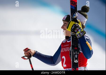 Garmisch Partenkirchen, Deutschland. Februar 2020. : Viktoria REBENSBURG Deutschland AT - AUDI FIS-SKI-WELTCUP 2019/20 Womans Downhill - Garmisch Partenkirchen am 8. Februar 2020 in Garmisch Partenkirchen, .(GER OUT) (Foto von Thomas Reiner/ESPA-Images) Credit: European Sports Photographic Agency/Alamy Live News Stockfoto