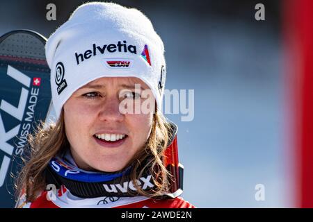 Garmisch Partenkirchen, Deutschland. Februar 2020. : Viktoria REBENSBURG Deutschland AT - AUDI FIS-SKI-WELTCUP 2019/20 Womans Downhill - Garmisch Partenkirchen am 8. Februar 2020 in Garmisch Partenkirchen, .(GER OUT) (Foto von Thomas Reiner/ESPA-Images) Credit: European Sports Photographic Agency/Alamy Live News Stockfoto