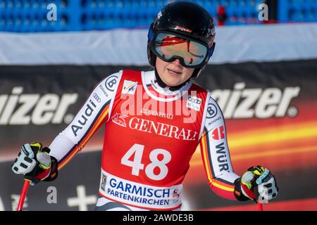 Garmisch Partenkirchen, Deutschland. Februar 2020. : Patrizia DORSCH von Deutschland AT - AUDI FIS-SKI-WELTCUP 2019/20 Womans Downhill - Garmisch Partenkirchen am 8. Februar 2020 in Garmisch Partenkirchen, .(GER OUT) (Foto von Thomas Reiner/ESPA-Images) Credit: European Sports Photographic Agency/Alamy Live News Stockfoto