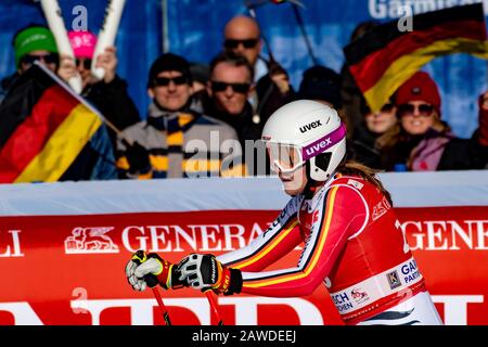 Garmisch Partenkirchen, Deutschland. Februar 2020. Michaela WENIG von Deutschland bei - AUDI FIS-SKI-WELTCUP 2019/20 Womans Downhill - Garmisch Partenkirchen am 8. Februar 2020 in Garmisch Partenkirchen, .(GER OUT) Credit: Thomas Reiner/ESPA/Alamy Live News Stockfoto