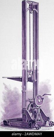 Hydraulische, elektrische, Dampf- und Riemenaufzüge. . OTIS LACKFÖRDERMASCHINE. FÜR FABRIKEN UND ANDERE BUILDINCS, IN DENEN SHAFTINC VERWENDET WIRD. Automatische Sicherheitsvorrichtungen. Ein spezieller Sicherheitsregler befindet sich an der Maschine d ist so konzipiert, dass er das Fahrzeug steuern kann, wenn jl •,Ual un,HK m l,V fr.m das Abrutschen oder Brechen der Bänder ist. Ein Kabel-Sicherheitsaufsatz Ist an die Maschine angeschlossen, und die Bedienung besteht darin, den Vl ] BimUli * * &gt;n.uld den Wagen B t mit einem Hindernis zu verschieben!* in seinem Abstieg, thu Topp h" an der TH. Abwickeln i t die Hubkabel von der Trommel. Eine Mach.ne Stop Motion IT am Bett zur Dra Stockfoto