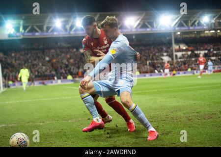 Nottingham, Großbritannien. Februar 2020. Patrick Bamford von Leeds United beim Sky Bet Championship Match zwischen Nottingham Forest und Leeds United am City Ground, Nottingham am Samstag, 8. Februar 2020. (Kredit: Pat Scaasi/MI News) Foto darf nur für redaktionelle Zwecke in Zeitungen und/oder Zeitschriften verwendet werden, Lizenz für kommerzielle Nutzung erforderlich Kredit: MI News & Sport /Alamy Live News Stockfoto