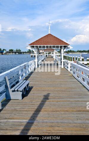 Bradenton Beach Historisches Pier auf Anna Maria Island, Florida Stockfoto