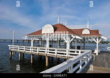 Bradenton Beach Historisches Pier auf Anna Maria Island, Florida Stockfoto