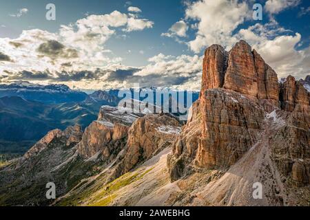 Berghaus nuvolau in der Nähe des Passo Giau in den Dolden Stockfoto