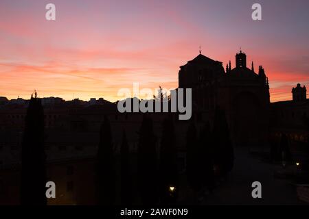 Iglesias de San Esteban, Salamanca, bei Sonnenuntergang Stockfoto