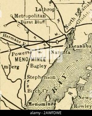 Das nördliche MichiganHandbook für Reisende, einschließlich des nördlichen Teils von unterem Michigan, der Mackinac-Insel und des Sault SteMarie Flusses .. . y/ ,N ^ K 5 e, L"KT;.rj.:T/Tr Stockfoto