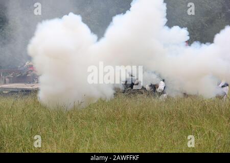 Union Gap, WA/USA - 16. Juni 2013: Die größte Reenactment des Bürgerkrieges im Staat Washington findet im Yakima Valley an einem heißen Sommertag statt. Stockfoto