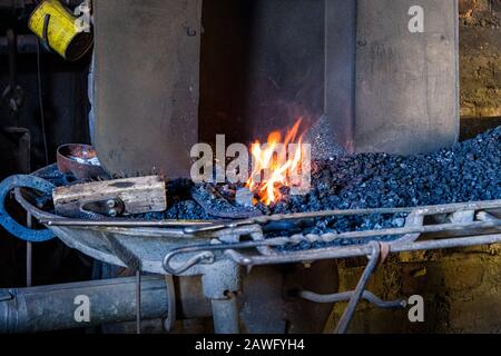 Pioneer Living History Museum: Schmied Shop Forge Stockfoto