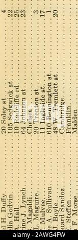 Beamte und Angestellte der Stadt Boston und der Grafschaft Suffolk mit ihren Wohnsitzen, Entschädigung usw. 3^ C I^COOOOiO&gt;OOlO-CoC^i.O-"tCICOC)HTT&lt;lNOSCO(NCO^-i(N 3 3 CO PSE:; r0 c^t" OCOT^ He p^ C=3 M 3 A "- - w mi-) CB *^ .-i^. ?&gt;r rt o d o-^--&lt;?* in C3 "^ "^ 03 3 CAW ""-(i^ lOrocoMico-joocoNoro §&lt;3C. Stockfoto