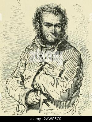 Cent dessins: Extraits des oeuvres de Victor Hugo: Album Specimen . LE DERNIER JOUR DUN CONDAMNÉ -" S- V.?23 CLAUDE GUEUX GAVA R NI. Claude Gueux Broschüre que Victor Hugo publia en 1834, à loccasion de lexécution de Claude Gueux,lequel avait tué dans des circonstances particulières qui excusaient son crime. Le poète avaitintercédé vainement pour lui. Il commençait ici la campagne quil devait poursuivre toute sa viecontre la peine de mort. ^<5t SHAKESPEARE HILLMACHER Stockfoto