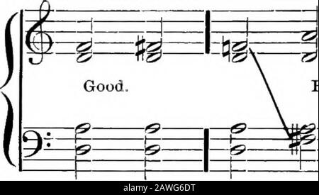 Harmony Simplified, eine praktische Einführung in die Komposition. Indem Sie den Ton C verwenden, zuerst als Grundton des I, dann als Drittel des Akkordes auf Ay, und Thislast Akkord als I. Abbildung 125, b behandeln. 78 HARMONIELEHRE VEREINFACHT. 125.. 3= ^E =55- schlecht. ^=f^- dt It EPE?HS:t2si i ^7 i a.-1 ^b; i"Beethoven. Andante Favori. Stockfoto