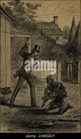 Das Leben und die Zeiten von Frederick Douglass waren alte und junge Bar-ney-Vater und Sohn. Old Barney war ein gut aussehender, porlyonter Mann mit einem bräunlichen Teint und ein respektvolles und grabnifiziertes Lager. Er war seinem Beruf sehr gewidmet und bekleidete sein Amt als ehrenwerter. Er war ein Farrier wie auch ein ostler und konnte Lamper bluten, aus dem Mund nehmen und den Pferden Medikamente verabreichen. Niemand auf der Farm wusste so gut wie Old Barney, was mit einem kranken Pferd zu tun war; aber sein Büro war nicht beneidenswert, und seine Geschenke und Freigaben waren von geringem Vorteil Stockfoto