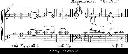 Harmony Simplified, eine praktische Einführung in die Komposition. Inor-Akkorde (der VI und der m) werden vielleicht zusammen mit dem siebten hinzugefügt. Keine der Frequenzen ist vorhanden; bei Verwendung werden sie normal weiterverwendet. Abbildung 91, a.In Abbildung 89 ist der Akkord mit + der in^-Wert, der noch nicht malisch zur Ti verläuft. In diesem Fall wird in^ der dritte ausgelassen, wie wir wissen, ist manchmal der Fall der siebten Akkorde. Sir John Stainer. Hymne.B. 91. ^y^jp^a^ r # ^s- Wenn: I a ^ -^- -^ gff=g=IP^:. /&gt; p 1 ^i 7b 7d^7b I Figure 91, h, aus einer Hymne von Sir John Stainer, illustratesThe Use des VI^. In diesem Fall enthält das ii auch eine sieben Stockfoto