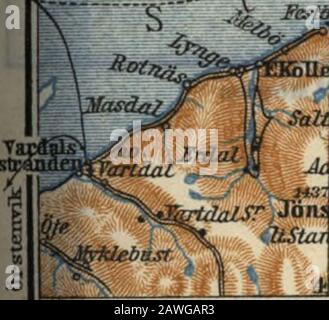 Norwegen, Schweden und Dänemark: Mit Exkursionen nach Island und Spitzbergen; Handbuch für Reisende . BjernS". Stockfoto