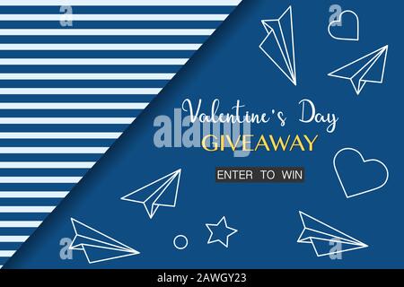 Vector Illustration Valentinstag Verkauf Giveaway Vorlage geben Sie ein, um zu gewinnen Shopping Hintergrund Big Sale Angebot Preissenkung Werbung Kauf Rabattwerbung Stock Vektor