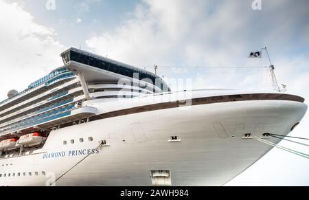 Diamond Princess dockte im japanischen Hafen von Otaru an Stockfoto