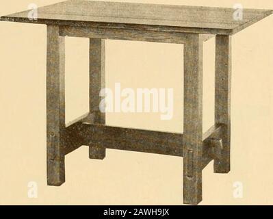 Katalog der Handwerkermöbel von Gustav Stickley in Den Handwerkerwerkstätten Eastwood, N. Y. 52 Nr. 647 MITTAGESSEN TABLEHEIGHT 30 Zoll LÄNGE 40 Zoll Breite 28 Zoll 14,00 USD. Stockfoto