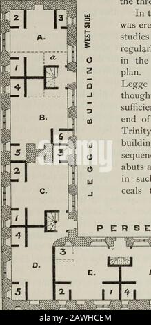 Die Architekturgeschichte der Universität Cambridge und der Colleges von Cambridge und Eton. Innenansicht eines der Garrets im Legge-Gebäude am Gonville and Caius College, aus einer Skizze von Professor Willis. Diese Gewänder haben uns geschwiegen, dass die Studien an den Ecken der Räume Littlecabinetten waren, es wird leicht, die Anordnung von ihnen in den vollständigeren Räumen nachzuzeichnen, die an moderne Gewohnheiten angepasst wurden. Ich habe jeden der achtziger Jahre in diesen Gebäuden geplant und sorgfältig untersucht und finde die Spuren der Studien, die inso viele von ihnen, dass ich Stockfoto