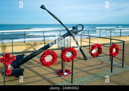 Anker aus dem finnischen Segeln Schiff Birger, auf Saltscar Felsen vor Redcar auf 18. Oktober 1898 zerstört erholt von Tauchern in 1999 Stockfoto