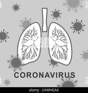 Abbildung: MERS-COV-Bakterien, die die menschliche Lunge angreifen Stockfoto