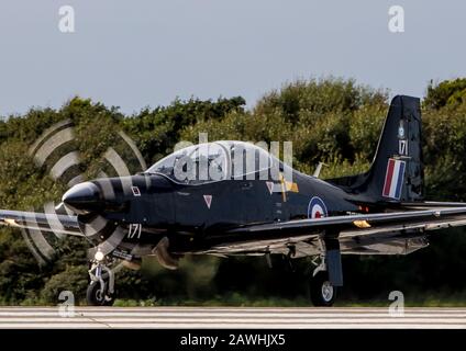 Tucano Trainer im RAF Valley Stockfoto