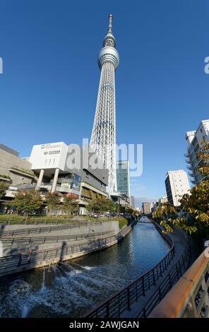 Tokio, Japan: 14. November 2019: Skytree Tower aus Sensoji Temple, Japan. Stockfoto