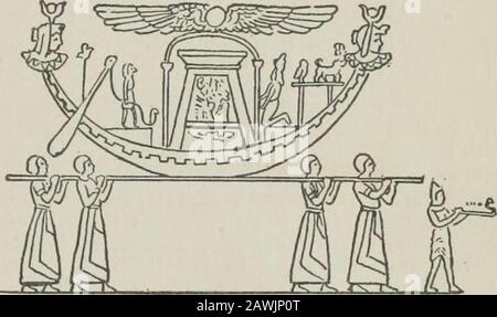 Das beliebte und kritische Bibellexikon und das Schriftwörterbuch, das alle religiösen Begriffe, einschließlich biographischer, geographischer, historischer, archäologischer und lehrerischer Themen, vollständig definiert und erklärt, und seine engen Atem für das Thema anziehen wird. In der obigen Beschreibung werden drei Objekte unterschieden: (1) Das Stativ. (2) Das Boot oder die Arche. (3) Das Vordach. Thislast ist nicht, wie der Auszug vermuten lässt, ein Alter, der für den zweiten ursprünglich ist, sondern ist im Allgemeinen seenwith und im Boot. Dies wird in der firstcut gezeigt, die alle Teile zusammen und in Ruhe zeigt. Der Poi Stockfoto