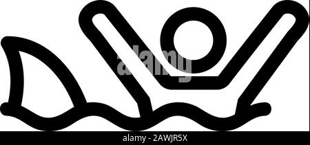 Hai-Ikone-Vektor. Isolierte Darstellung des Kontursymbols Stock Vektor