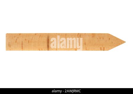 Holz- richtung Zeichen auf weißem Hintergrund Stockfoto