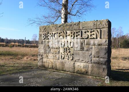 KZ-Gedenkstätte Bergen-Belsen, Niedersachsen, Deutschland, Europa Stockfoto