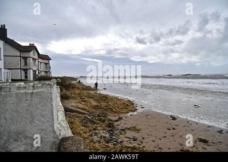 Sturmschäden, Rhoseigr, Anglesey, Nordwales Stockfoto