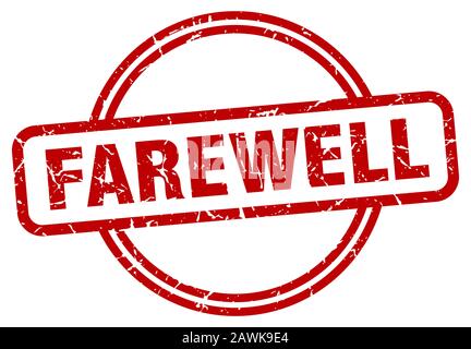 Abschiedsstempel. Abschied mit Vintage-Grunge-Schild. Abschied Stock Vektor