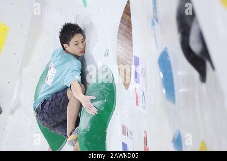 Taisei Ishimatsu, 8. Februar 2020 - Sportklettern: Die 15. Bouldering Japan Cup Herren Qualifikation auf Komazawa Hallenballsportplatz, Tokio, Japan. (Foto von Naoki Nishimura/AFLO SPORT) Stockfoto