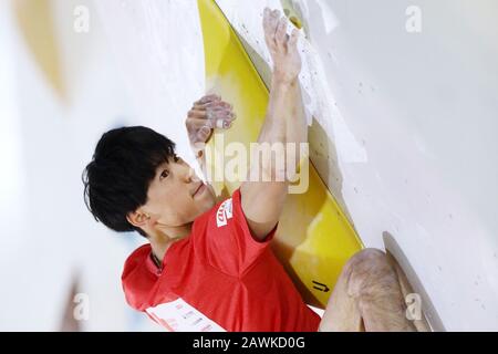 Kokoro Fujii, 8. Februar 2020 - Sportklettern: Die 15. Bouldering Japan Cup Herrenqualifikation auf dem Komazawa Hallenballsportplatz, Tokio, Japan. (Foto von Naoki Nishimura/AFLO SPORT) Stockfoto