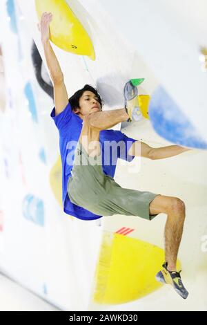 Meichi Narasaki, 8. Februar 2020 - Sportklettern: Die 15. Bouldering Japan Cup Herrenqualifikation auf dem Komazawa Hallenballsportplatz, Tokio, Japan. (Foto von Naoki Nishimura/AFLO SPORT) Stockfoto