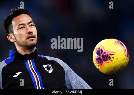 Turin, Italien - 08. Februar 2020: Maya Yoshida von UC Sampdoria blickt vor dem Serie-A-Fußballspiel zwischen Torino FC und UC Sampdoria zurück. Kredit: Nicolò Campo/Alamy Live News Stockfoto