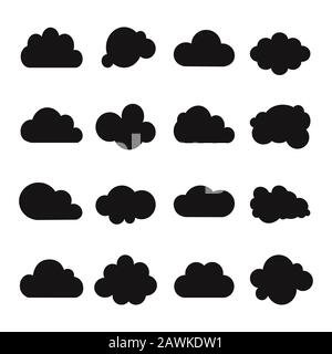 Cloud formen Kollektion und Vektor Stock Vektor