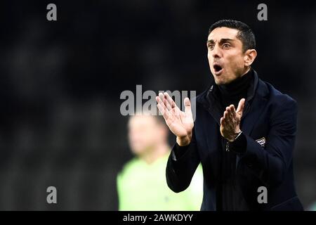 Turin, Italien - 08. Februar 2020: Moreno Longo, Cheftrainer des Torino FC, reagiert während des Serie-A-Fußballspiels zwischen Torino FC und UC Sampdoria. Kredit: Nicolò Campo/Alamy Live News Stockfoto