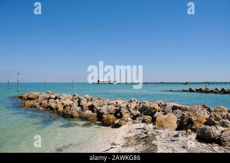 Historischer Anna Maria City Pier Stockfoto