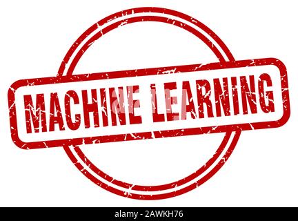 Maschinen-Lernstempel. Maschinelles Lernen rundes Vintage-Grunge-Zeichen. Maschinelles Lernen Stock Vektor