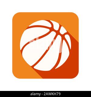 Flaches Symbol mit Symbol Basketball Ball Stock Vektor