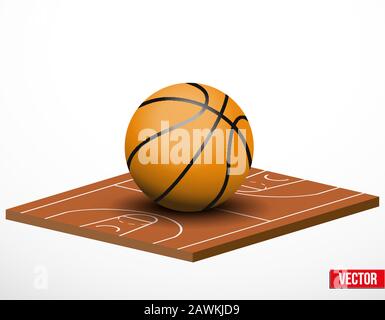 Symbol eines Basketballspiels und eines Basketballfeldes. Stock Vektor