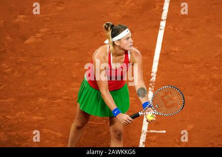 08-02-2020 TENNIS: Fed CUP: Nederland-WIT RUSLAND: Den HAAG Aryna Sabalenka BLR während Fed Cup Niederlande- Weißrussland am Februar, 8 2020 in den Haag Niederlande. (Foto von: SCS/Sander Chamid/AFLO) Stockfoto