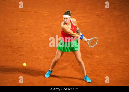 08-02-2020 TENNIS: Fed CUP: Nederland-WIT RUSLAND: Den HAAG Aryna Sabalenka BLR während Fed Cup Niederlande- Weißrussland am Februar, 8 2020 in den Haag Niederlande. (Foto von: SCS/Sander Chamid/AFLO) Stockfoto