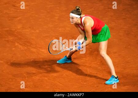 08-02-2020 TENNIS: Fed CUP: Nederland-WIT RUSLAND: Den HAAG Aryna Sabalenka BLR während Fed Cup Niederlande- Weißrussland am Februar, 8 2020 in den Haag Niederlande. (Foto von: SCS/Sander Chamid/AFLO) Stockfoto