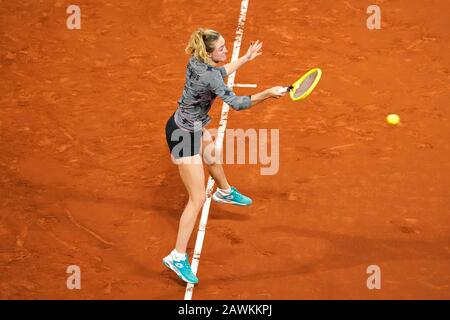 08-02-2020 TENNIS: Fed CUP: Nederland-WIT RUSLAND: Den HAAG Aliaksandra Sasnovich BLR während Fed Cup Niederlande- Weißrussland am Februar, 8 2020 in den Haag Niederlande. (Foto von: SCS/Sander Chamid/AFLO) Stockfoto