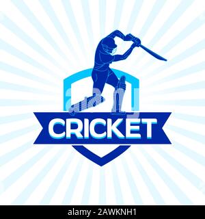 Abstraktes Cricket Team Logo Design, Konzept, Poster, Vorlage, Banner, Symbol, Einheit, Label, Web, mnemonisch - Vektor, Illustration Stock Vektor