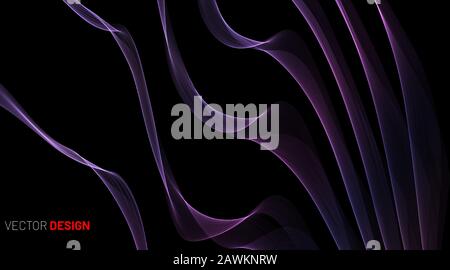 Abstrakter Vektorhintergrund mit sanften Linien abstrakte Liniendesign-Technologie futuristische Hintergrundbilder Stock Vektor
